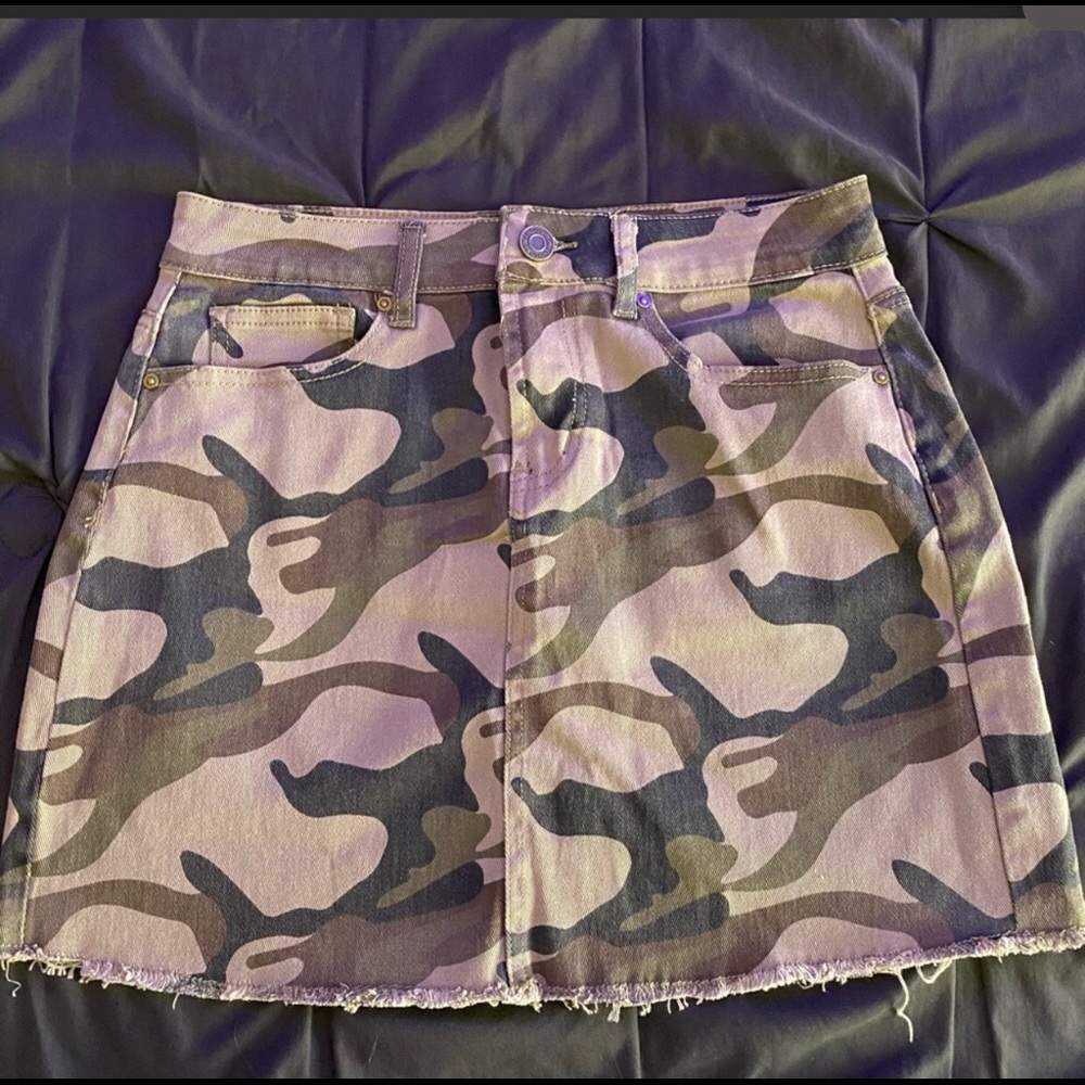 Denim camo skirt